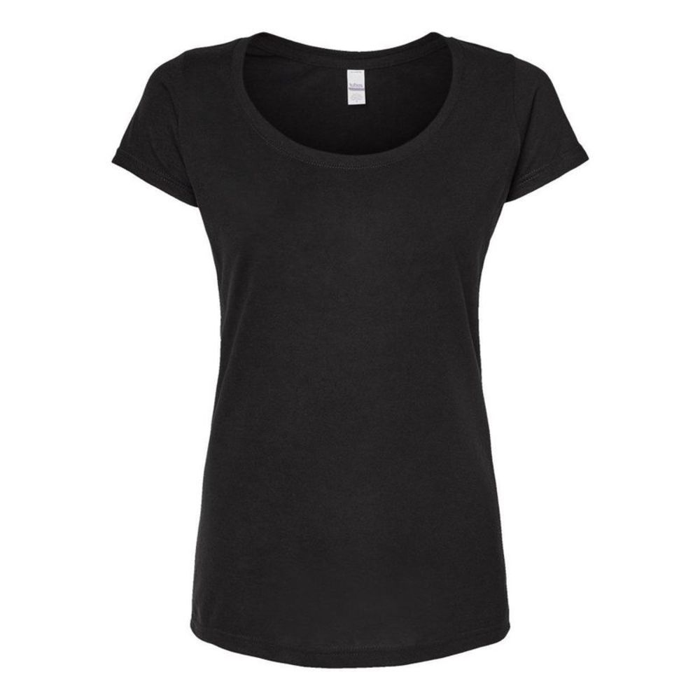 Tultex Women's Poly-Rich Scoop Neck / Black